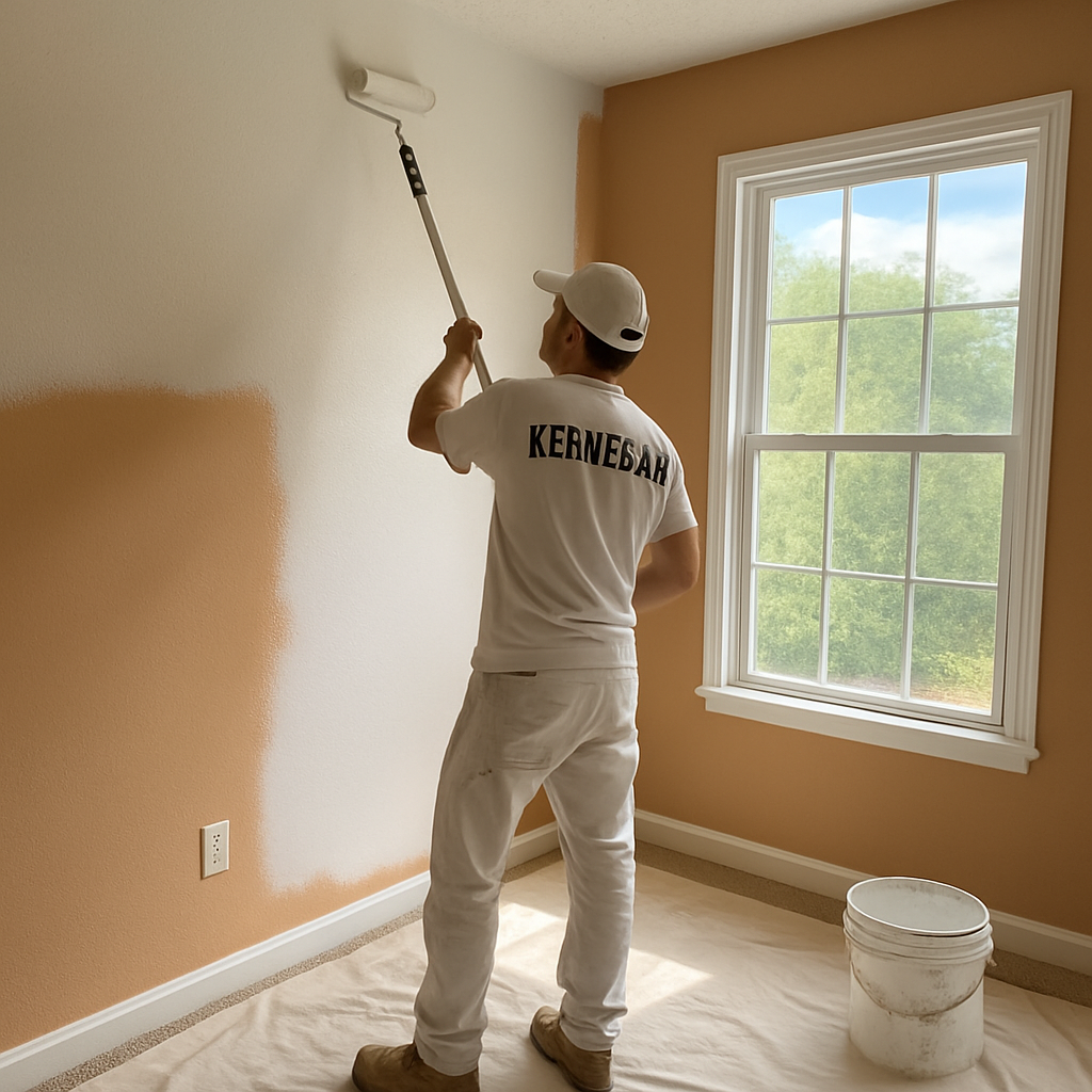 Professional painter working on a room in Kennesaw