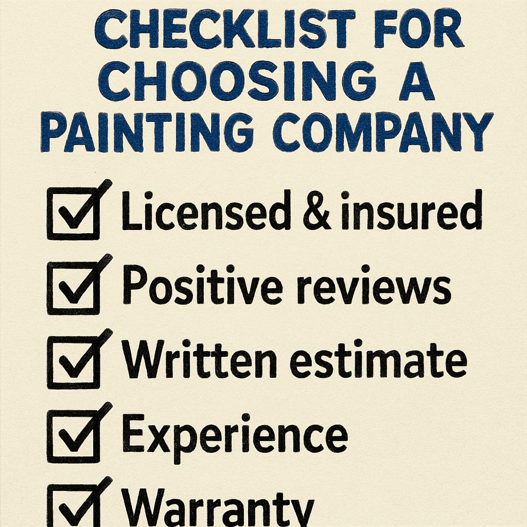 Checklist for choosing a painting company